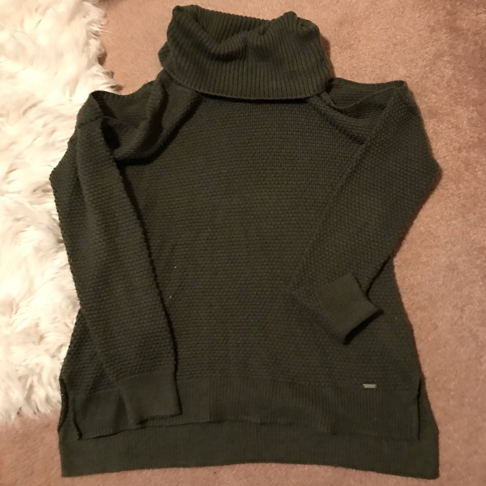 Hollister Army Green Turtle Neck Sweater